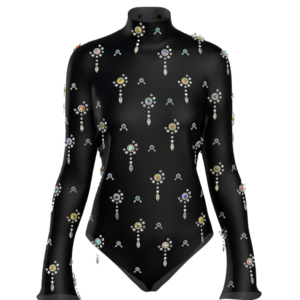 Transparent Jewelled Bodysuit