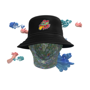 Hat with Dragon Head, Axolotl & Moving Clouds